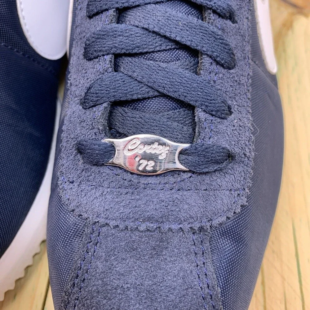 Nike Shoes Mens 7.5 Cortez 72 Basic Nylon Obsidian Navy Blue Running 819720-411 - Picture 4 of 13